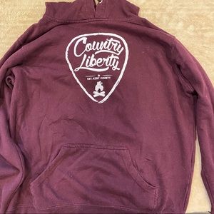Burgundy Country Liberty hoodie